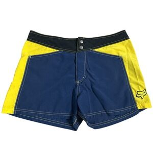 Y2K Fox Yellow and Navy Shorts Women’s Size 9